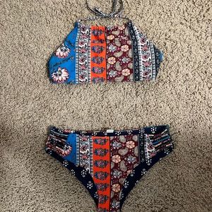 halter pattern bikini